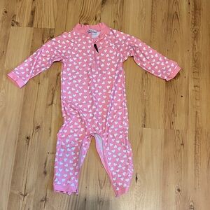 Adorable Pink Heart Kids One Piece